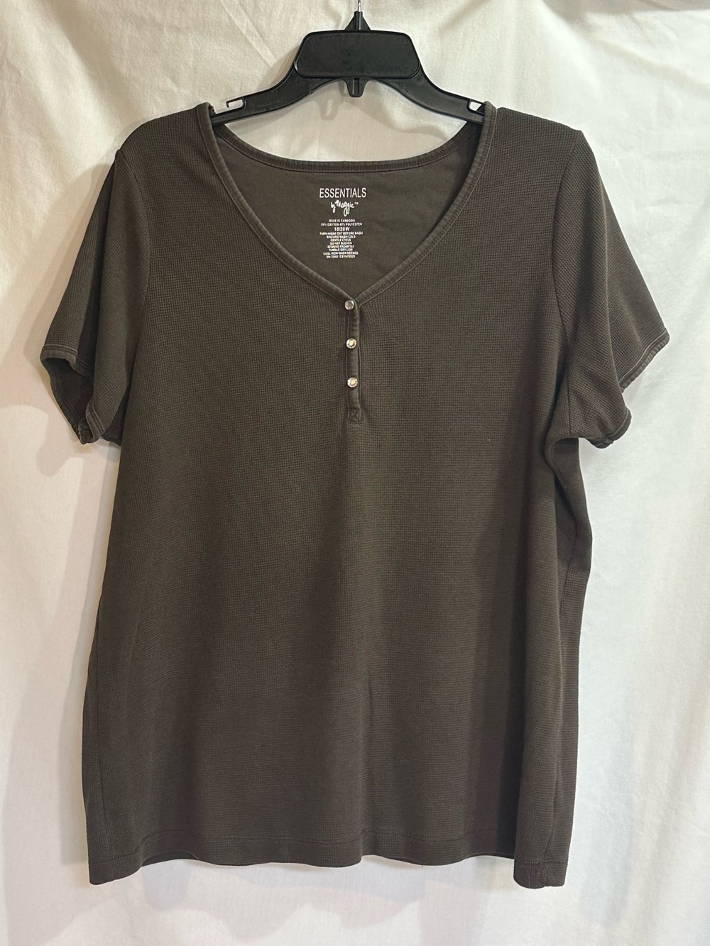 Essentials Dark Olive Green Short Sleeve Top